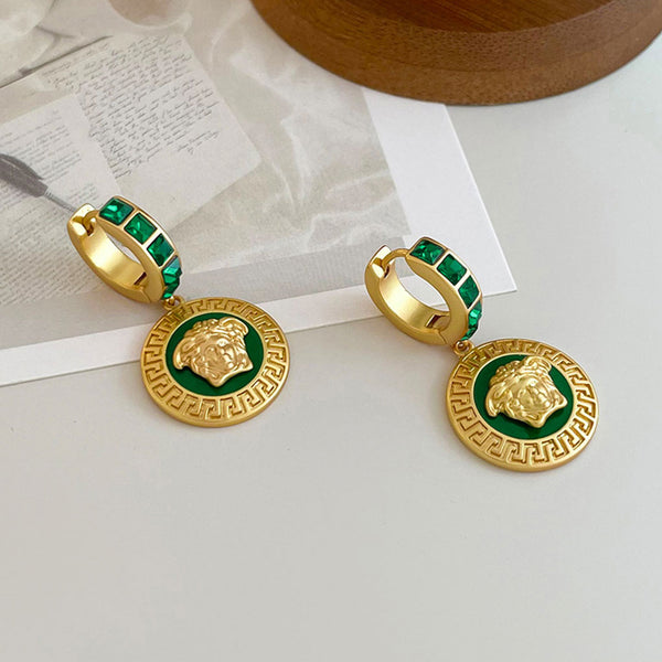 French Retro Portrait Coin Earrings