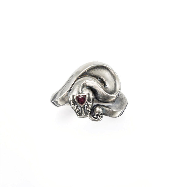 The Staff of the Gods sliver ring-snake ring-sliver ring- jewelry -Shesamore