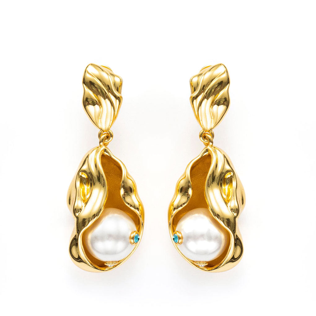 The Sacred Relic of Hera Earrings-pearl-Gemstones-Hera-Cubic Zirconia ...